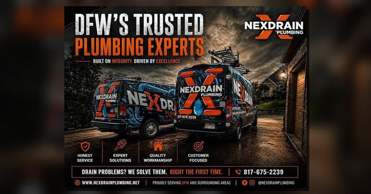NexDrain Plumbing trucks featured on the website